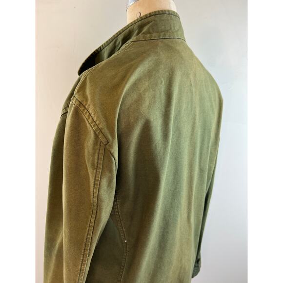 UNIS Green Long Sleeve Zip Front Cotton Military Style Jacket Size XS VTG Retro - Picture 2 of 8